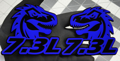Godzilla Badges Emblem RAGING 7.3 Dark Blue/Black, 2 BADGES, Fender Aggressive-image