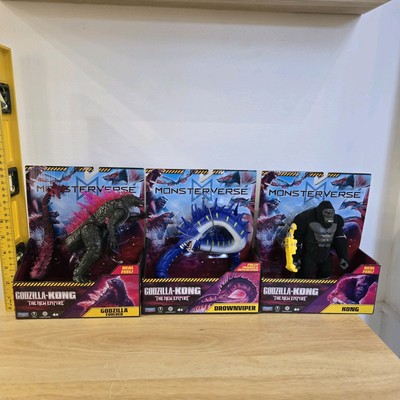Godzilla x Kong The New Empire Kong Godzilla Real Feel Figures & Drownviper Lot-image