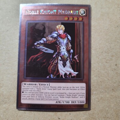 Yugioh Noble Knight Medraut Platinum Rare NKRT-EN006 LP Holo Foil-image
