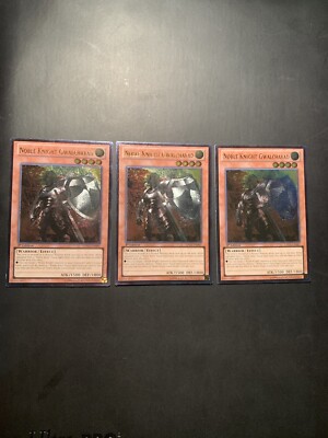 Yugioh! 3x Noble Knight Gwalchavad Ultimate Rare - LTGY-EN081 1st Edition - ENG.-image