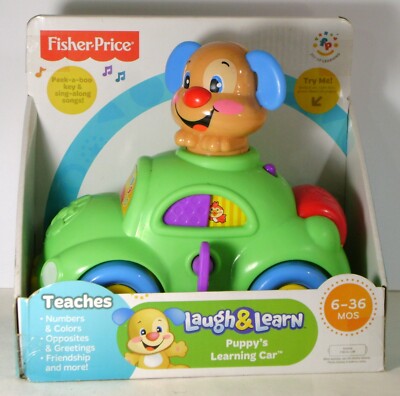 Fisher-Price PUPPY'S LEARNING CAR Baby Toy 3-36 Mos Sounds 11132 NOS NISP RARE I-image