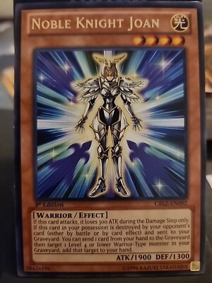 Noble Knight Joan - 1st Edition - Rare Foil - Yugioh Light Monster - Vintage-image