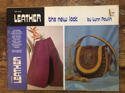 Vintage 1973 LEATHER THE NEW LOOK Book Catalog Lynn Paulin MCM Mid Century-image
