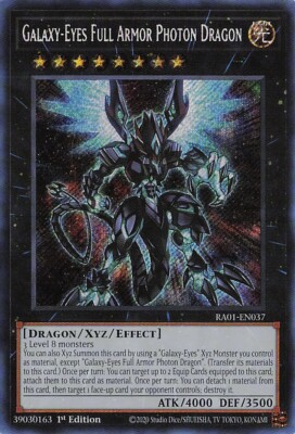 Yu-Gi-Oh! Galaxy-Eyes Full Armor Photon Dragon RA01-EN037 1st Ed Secret Rare NM-image