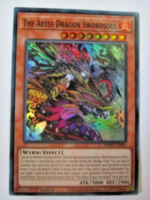 Yugioh! The Abyss Dragon Swordsoul Phhy-En005 Super Rare 1st Ed Near mint!!-image