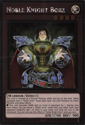 Yu-Gi-Oh! Noble Knight Borz NKRT-EN009 Platinum Rare Limited Edition NM-image