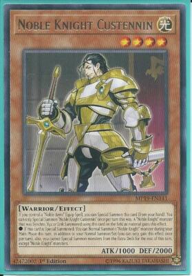 3x Yugioh MP19-EN141 Noble Knight Custennin Rare Near Mint 1st Edition-image