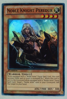 Yugioh Noble Knight Peredur LVAL-EN085 Super Rare 1st Edition-image