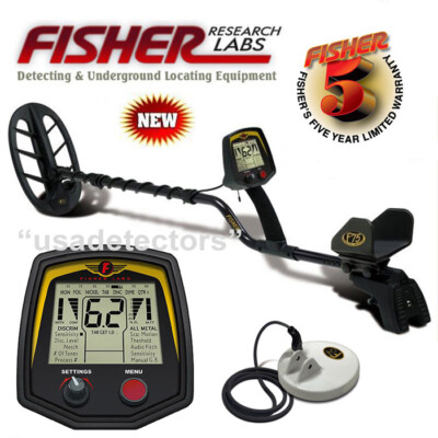 Fisher F75 Limited Edition Black Metal Detector w/ 2 DD Waterproof Search Coils-image