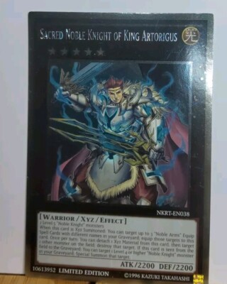 YU-GI-OH!🏆Sacred Noble Knight Of King Artorigus PLATINUM RARE - Ltd Ed🏆 Card-image