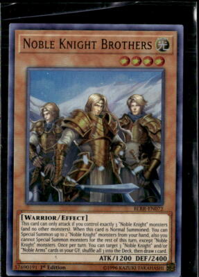 Yugioh Noble Knight Brothers BLRR-EN072 Ultra Rare 1st Ed -image