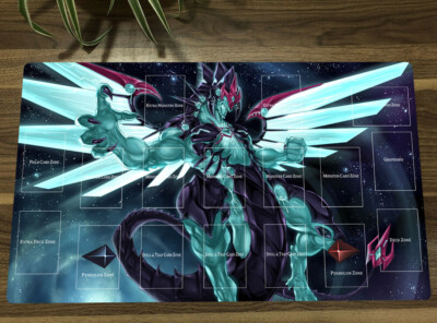 YGO Galaxy Eyes Photon Dragon Playmat CCG TCG Mat Trading Card Game Mat Zones-image