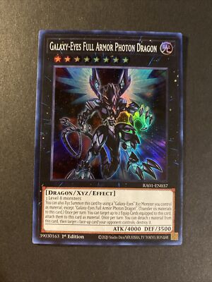 Yugioh Galaxy-Eyes Full Armor Photon Dragon Super Rare RA01 1st EDITION-image