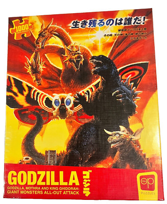 GODZILLA MOTHRA AND KING GHIDORAH GIANT MONSTERS 1000 PIECE PUZZLE 19X27 OP-image