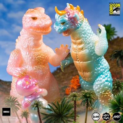 All Monsters Attack GITD Cherry Blossom Vinyl 3 Figure Set Godzilla Revenge '69-image