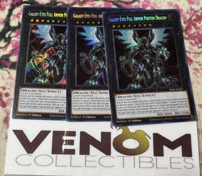 3x (M/NM) Galaxy-Eyes Full Armor Photon Dragon RA01-EN037 Secret Rare 1st YuGiOh-image