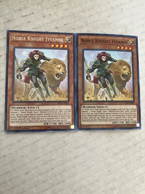 2 Noble knight iyvanne (1 is 1st edition & rare) yu-gi-oh gaming cards cscan-image