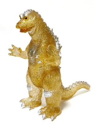 GIGABRAIN CLEAR GOLD wGLITTER GODZILLA 1964 TRNSLUCNT PROMO XCLSV USA SELLR MIB-image