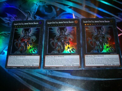 3x Galaxy-Eyes Full Armor Photon Dragon 1st Edition Super  Rare RA01-EN037-image