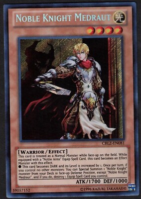 Yugioh Noble Knight Medraut CBLZ-EN081 Secret Rare Unlim - LP-image