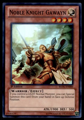Yu-Gi-Oh! Noble Knight Gawayn #REDU-EN000 1st Edition Light Play-image