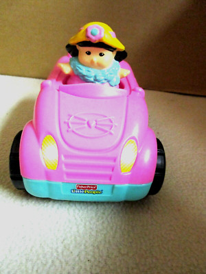 FISHER PRICE Little People girl in pink car Sound music.  (C)-image