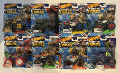 2023 Hot Wheels Monster Trucks 1:64 Complete Set Of (8)-Gotta Dump,Godzilla-New!-image