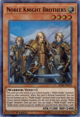 Yugioh! LP Noble Knight Brothers - BLRR-EN072 - Ultra Rare - 1st Edition Lightly-image