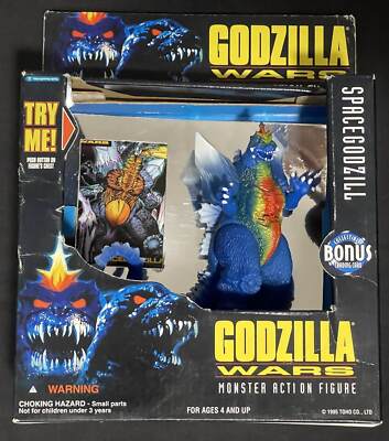 SUPERCHARGED GODZILLA & SPACEGODZILLA 1995 TRENDMASTERS BOXED TRADING CARD WARS-image