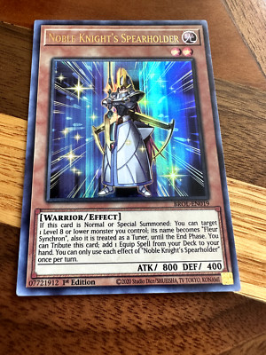 Noble Knight's Spearholder BROL-EN019 1st Edition Ultra Rare NM + BONUS-image