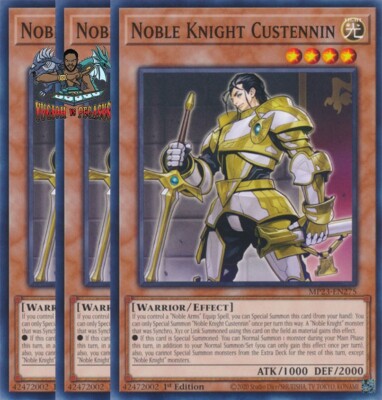 Yugioh! 3x Noble Knight Custennin MP23-EN275 Common 1st Ed NM-image