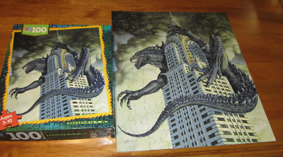 1998 Milton Bradley 100 pc Godzilla Puzzle Complete In Box-image
