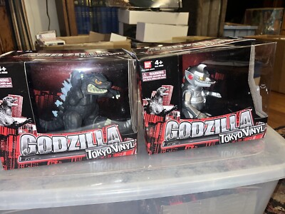 2 MIB 2012 Bandai Godzilla Tokyo Vinyl Figures Godzilla & Mechagodzilla-image