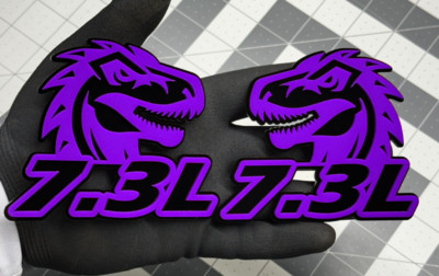Godzilla Badges Emblem RAGING 7.3 Purple/Black, 2 BADGES, Fender Aggressive-image