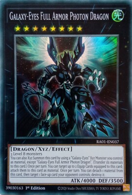 RA01-EN037 GALAXY-EYES FULL ARMOR PHOTON DRAGON SUPER RARE 1ST ED YuGiOh CARD-image