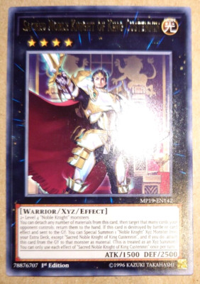 Yugioh Sacred Noble Knight Of King Custennin MP19-EN142  Rare 1st Edition-image