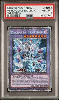 Yugioh PSA 10 GEM Mirrorjade the Iceblade Dragon PHHY-EN100 Starlight 1st S#7760-image