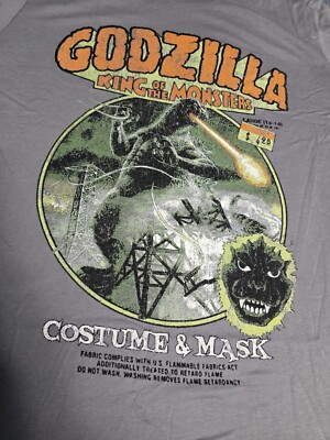 NWOT GODZILLA: KING OF THE MONSTERS Costume & Mask Box Art XL SHIRT Fright Rags-image
