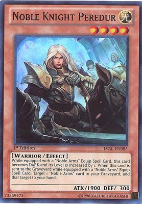 Yu-Gi-Oh Card - LVAL-EN085 - NOBLE KNIGHT PEREDUR (super rare holo) - NM/M-image