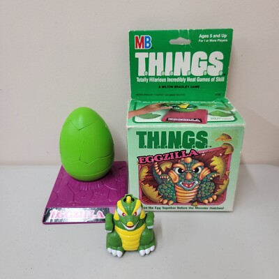 Vintage MB THINGS Eggzilla Skill Game Godzilla Clone Rare (NOT WORKING) boxed-image