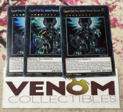 3x (M/NM) *EURO* Galaxy-Eyes Full Armor Photon Dragon RA01-EN037 Secret YuGiOh-image