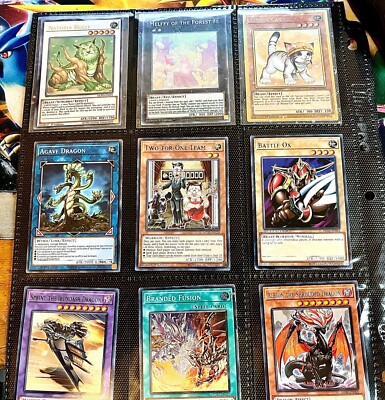 Yugioh 9 Cards Naturia Beast, Melffy of the Forest, Rescue Cat, Branded Fusion +-image