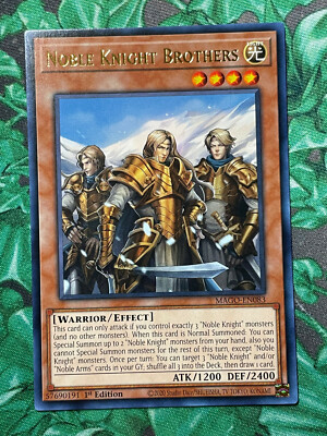 Yu-Gi-Oh! MAGO-EN083 Noble Knight Brothers Maximum Gold 1st Edition NM/LP-image