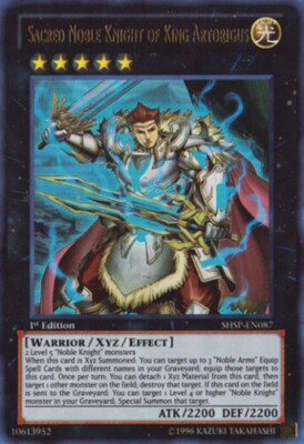 Near Mint Sacred Noble Knight of King Artorigus - SHSP-EN087 - Ultra Rare Yugioh-image