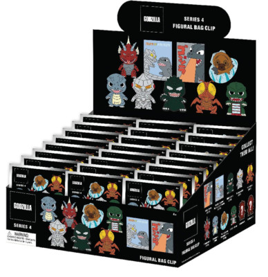 GODZILLA SERIES 4 FIGURAL BAG CLIP DISPLAY BOX OF 24 PACKS NEW TY3002D-image