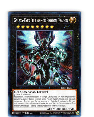 Yu-Gi-Oh Galaxy-Eyes Full Armor Photon Dragon RA01-EN037 1st Ed Super Rare NM-image