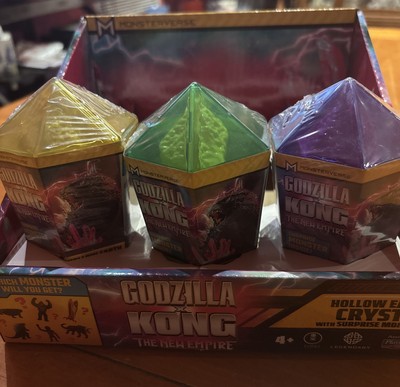Lot of 3 Godzilla X Kong: The New Empire Hollow Earth Crystal NEW W/Display Box-image