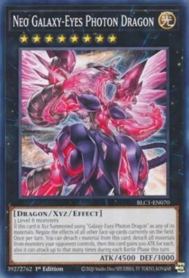 Yugioh! Neo Galaxy-Eyes Photon Dragon - BLC1-EN070 - Common - 1st Edition Near M-image