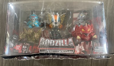 Bandai GODZILLA Chibi SUPER DEFORMED Mini Figure 6 Pack SEALED In Worn Box 2014-image