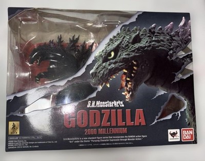 Bandai S.H. MonsterArts Godzilla 2000 Millennium Figure, Used, Box Damage-image